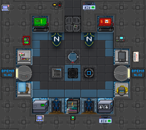 Framed in red is the room containing the Telecommunications Core and the NTNet Relay